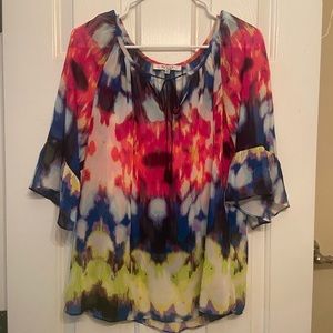 Milly‎ for Design Nation sheer tie dye Boho blouse Size M